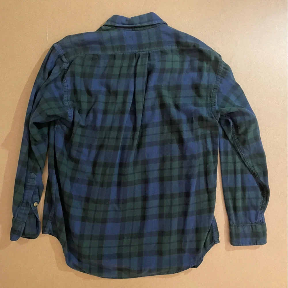 Polo by Ralph Lauren Green and Blue Plaid Button Down Flannel Long Sleeve Shirt